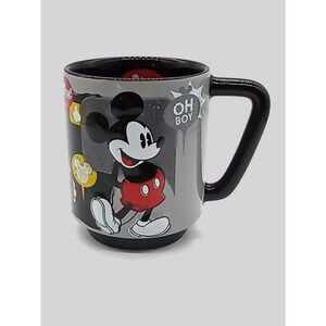 Disney Mickey Mouse Mug Embossed "Oh My Oh Boy Gosh" Gray Coffee Cup 18 Oz